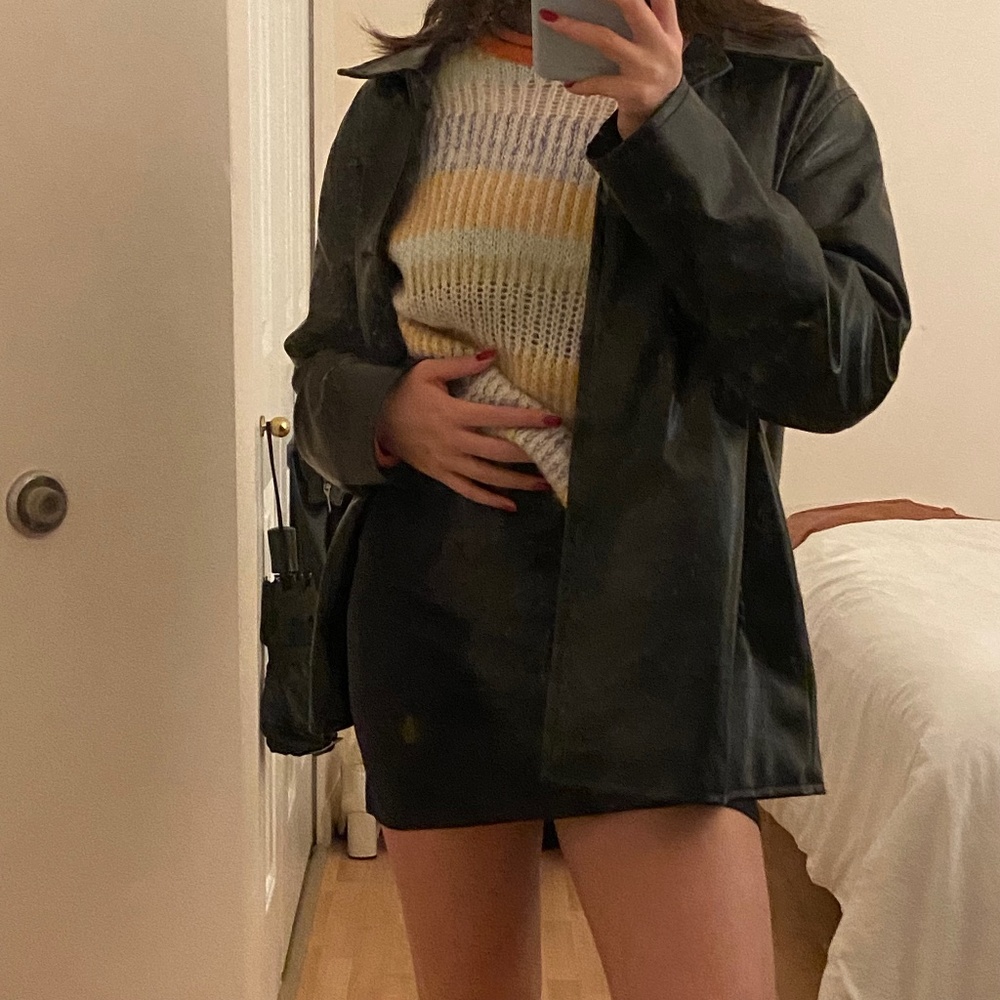 colourful fuzzy sweater